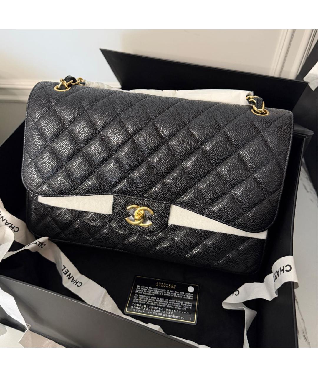 CHANEL Черная кожаная сумка тоут, фото 2