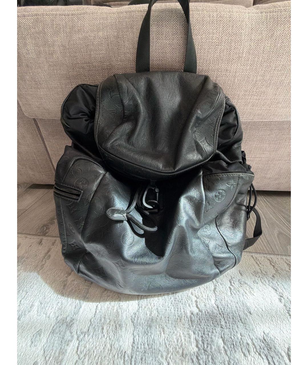 LOUIS VUITTON Черный кожаный рюкзак, фото 5