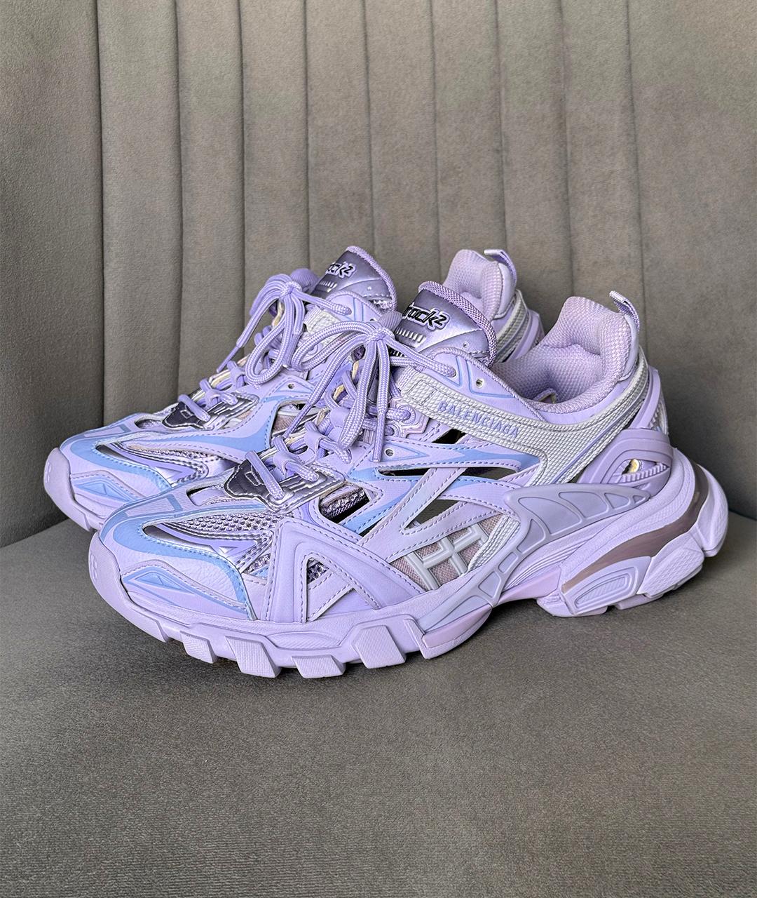 BALENCIAGA Фиолетовые низкие кроссовки / кеды, фото 2