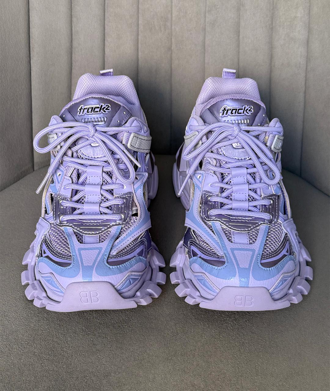 BALENCIAGA Фиолетовые низкие кроссовки / кеды, фото 3