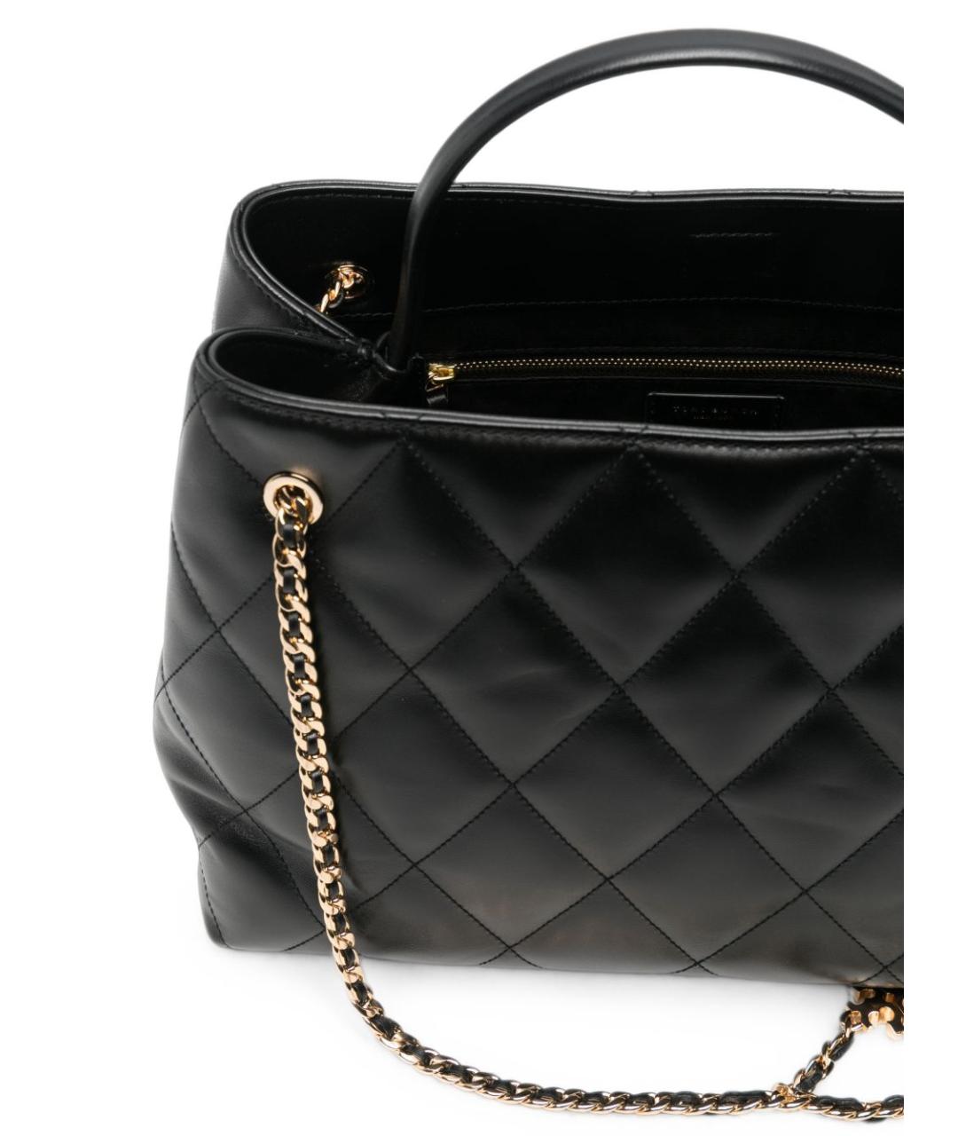 TORY BURCH Черная кожаная сумка тоут, фото 3