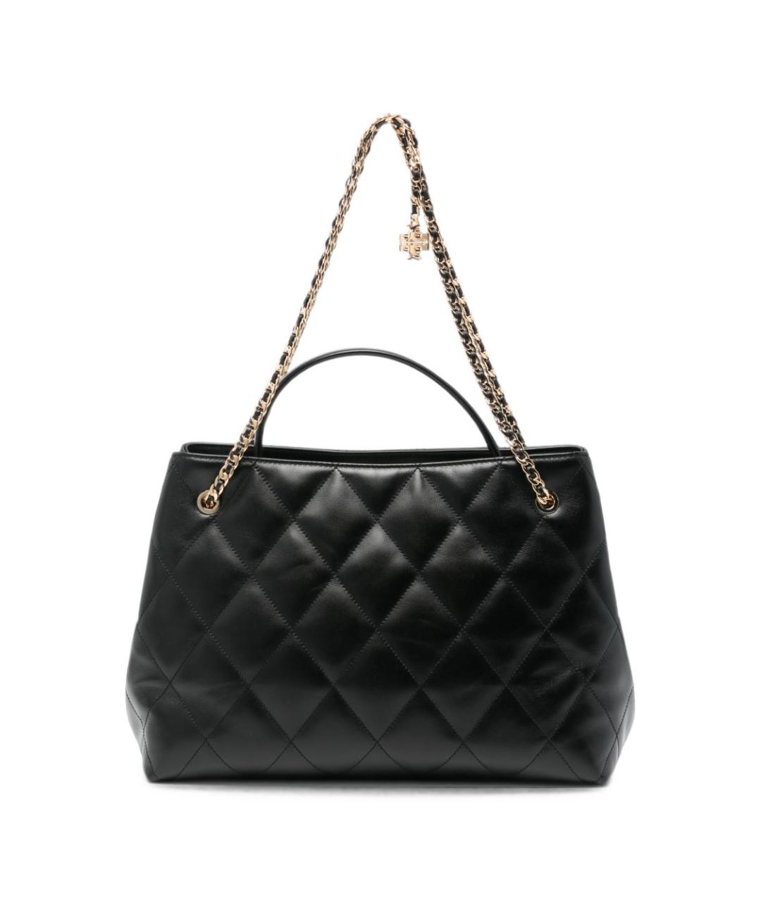 TORY BURCH Черная кожаная сумка тоут, фото 1