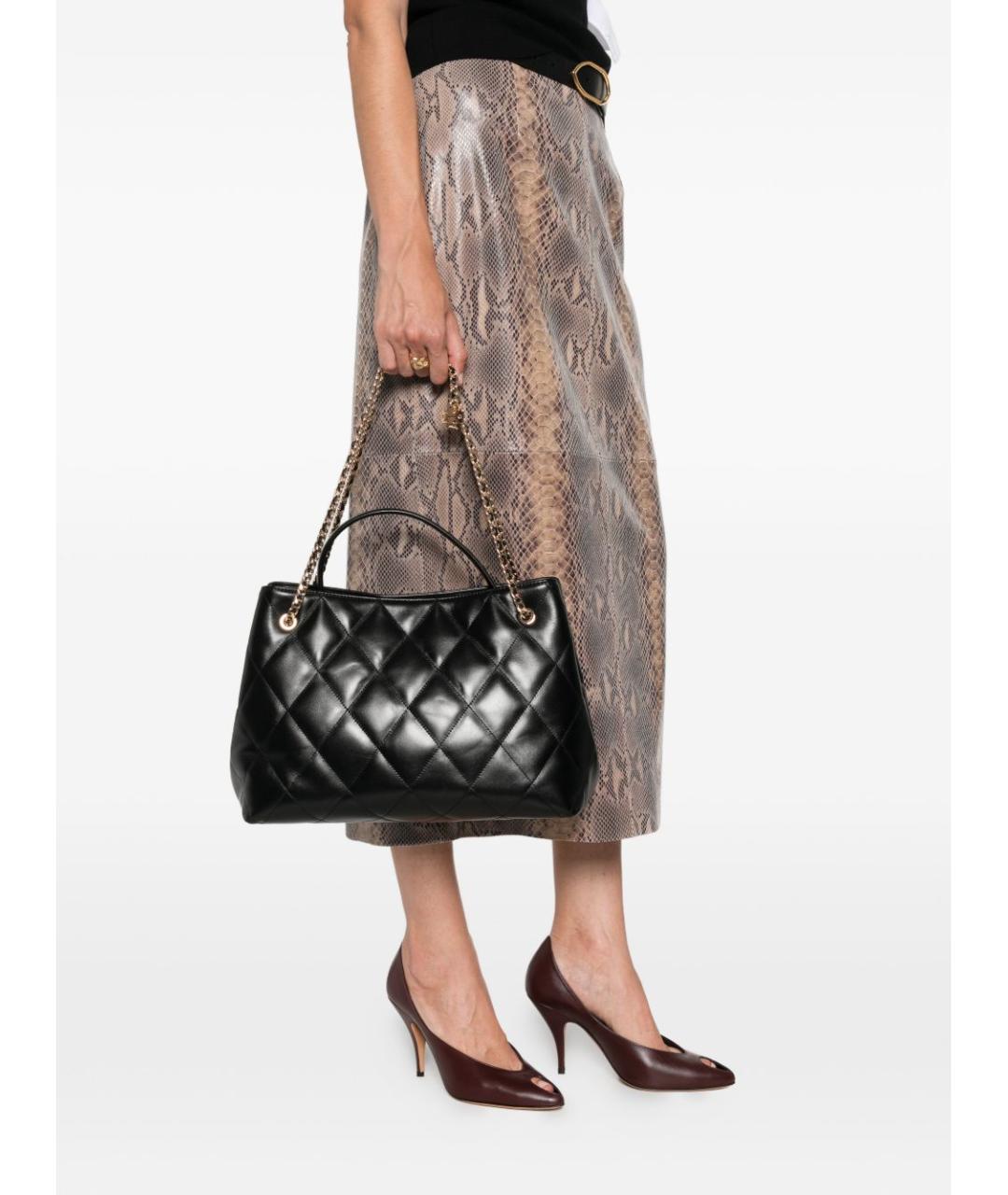 TORY BURCH Черная кожаная сумка тоут, фото 2