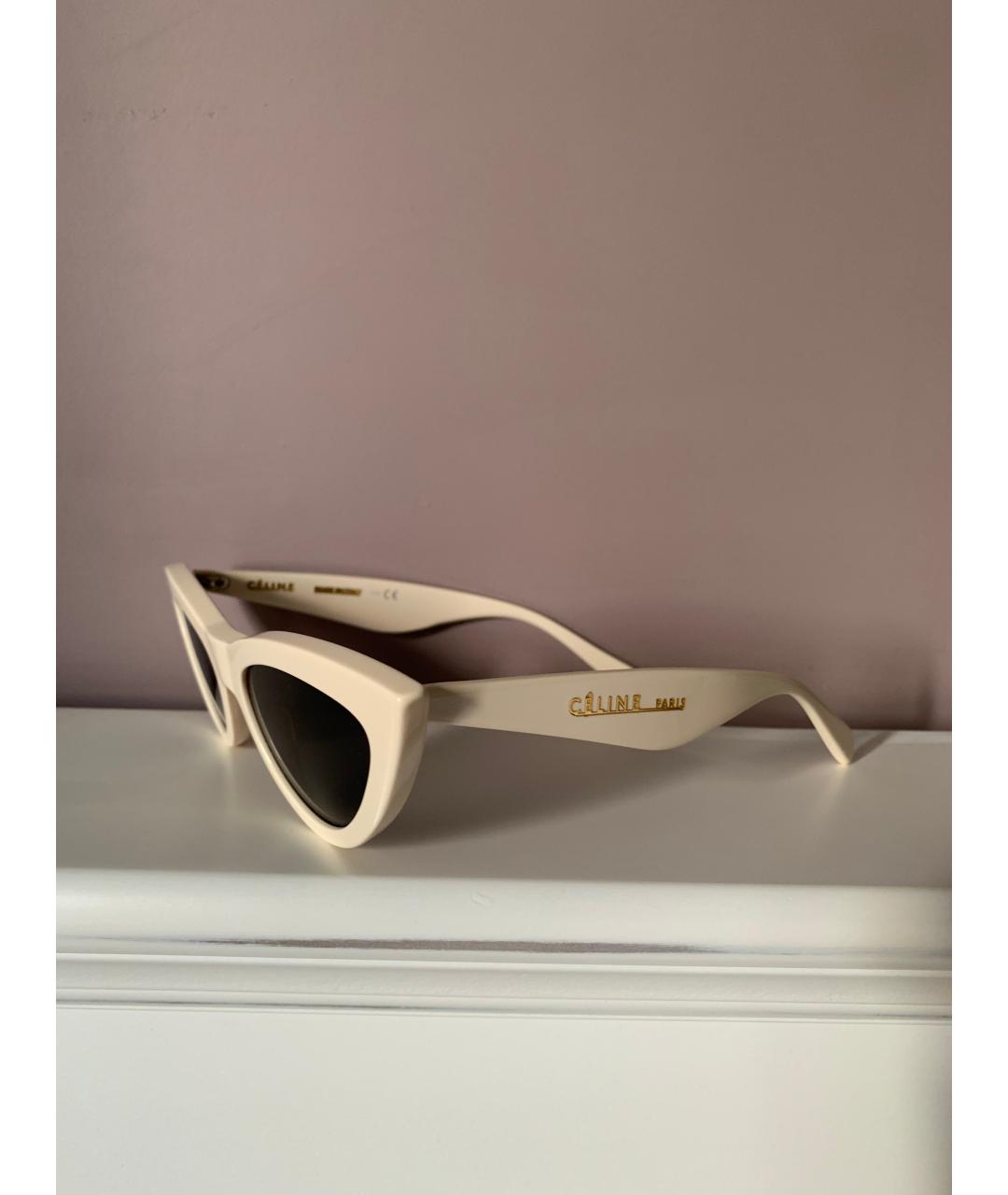 CELINE Белые пластиковые солнцезащитные очки, фото 2