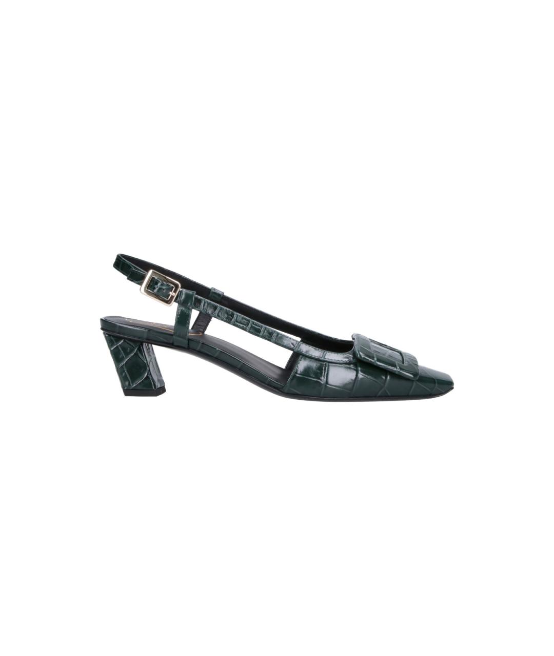 ROGER VIVIER Зеленые кожаные туфли, фото 6