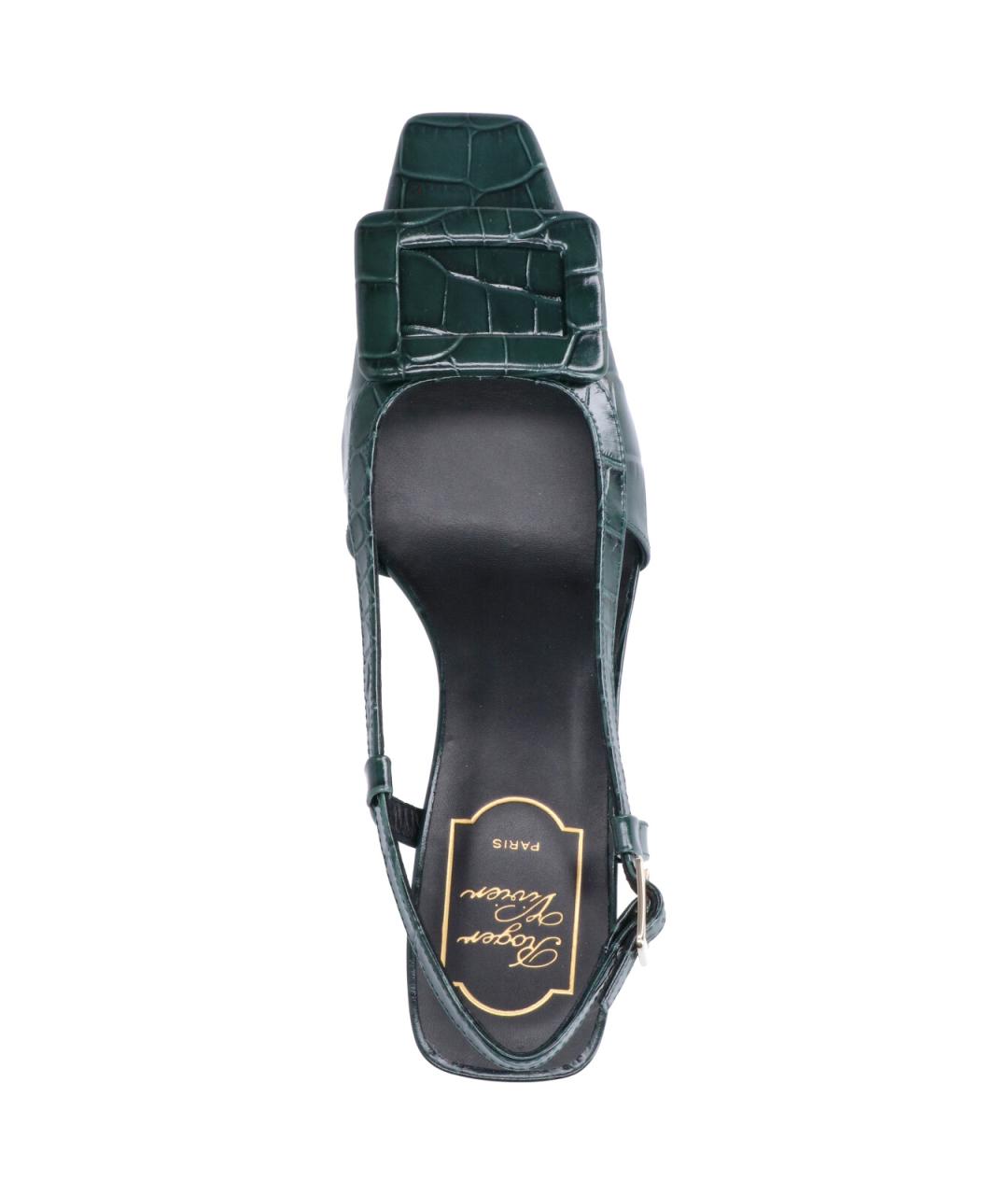 ROGER VIVIER Зеленые кожаные туфли, фото 5