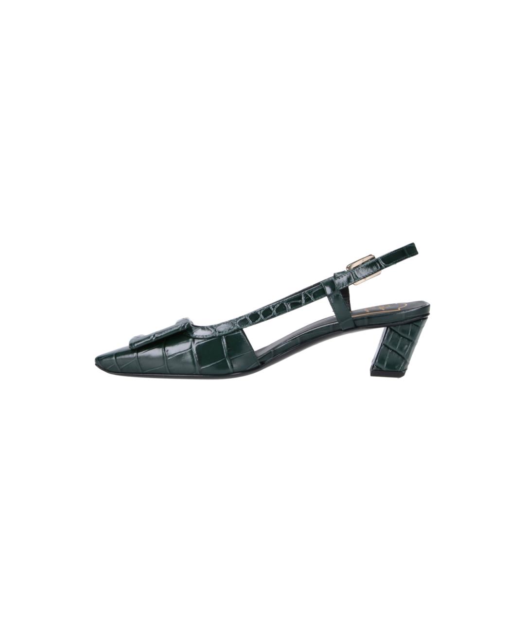 ROGER VIVIER Зеленые кожаные туфли, фото 3