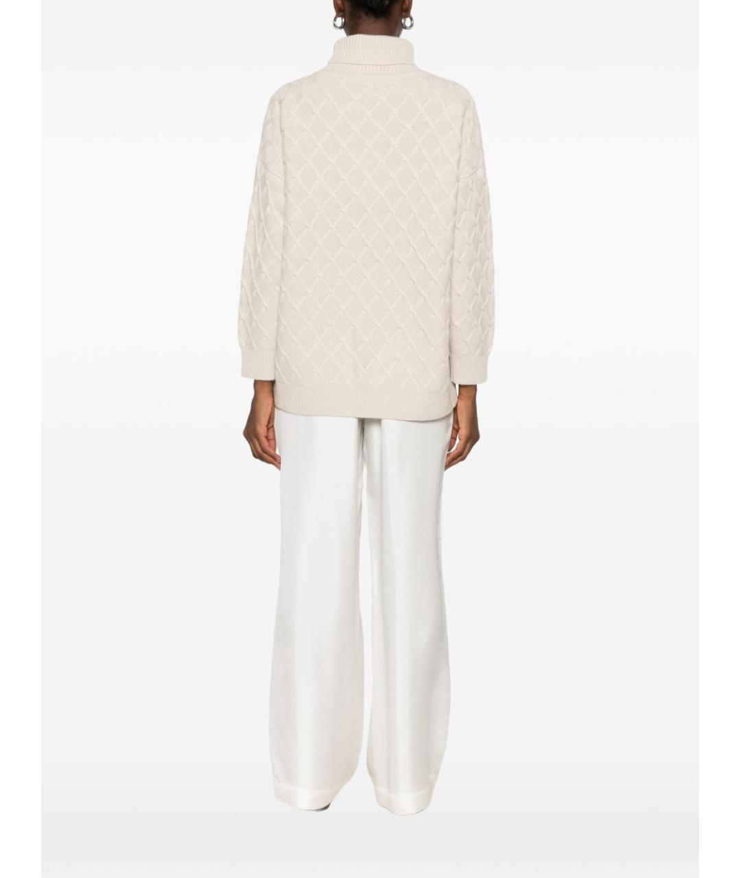 MAX MARA Бежевый шерстяной джемпер / свитер, фото 3