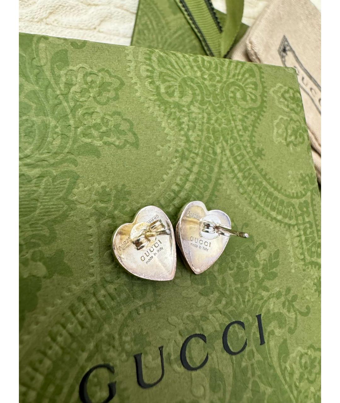 GUCCI Красные серебряные серьги, фото 2