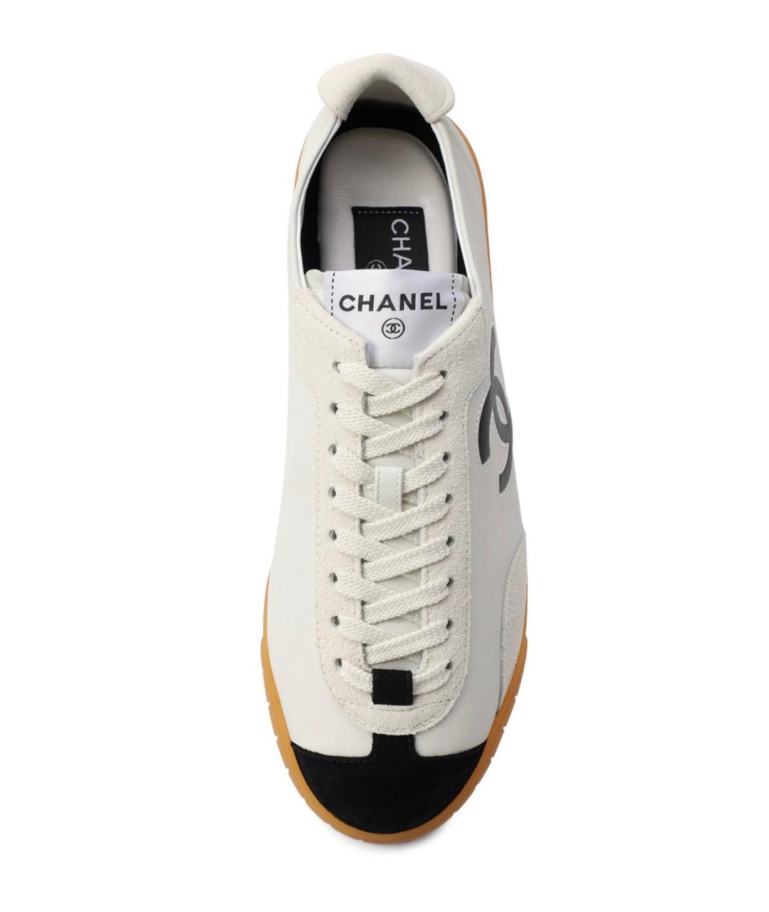 CHANEL Белые кожаные кеды, фото 3