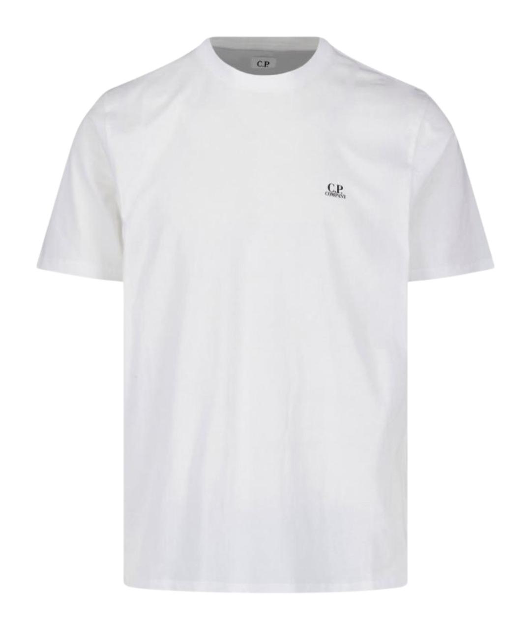 CP COMPANY Белая хлопковая футболка, фото 1
