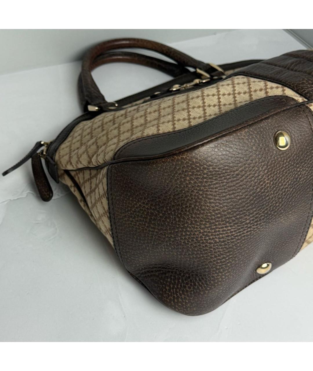 GUCCI Коричневая кожаная сумка с короткими ручками, фото 5