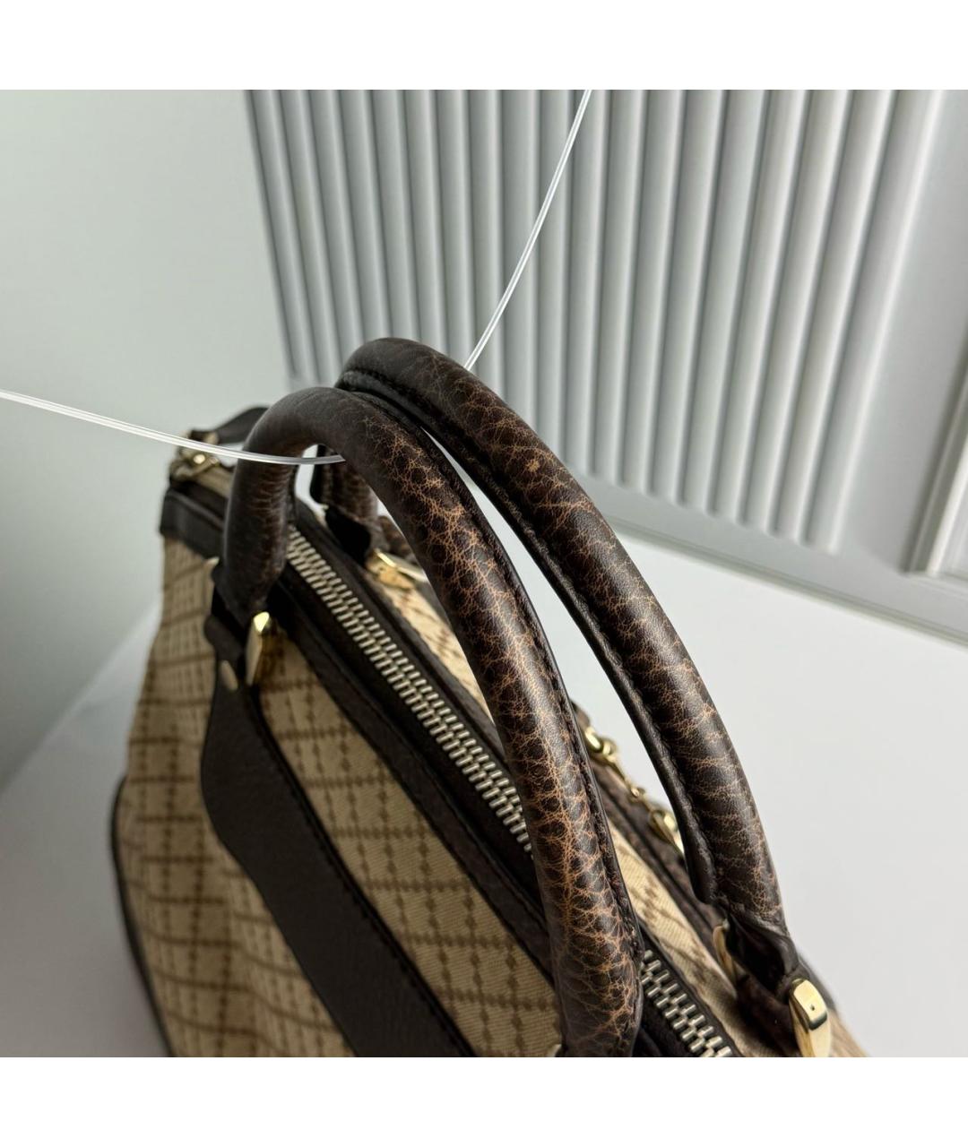 GUCCI Коричневая кожаная сумка с короткими ручками, фото 6