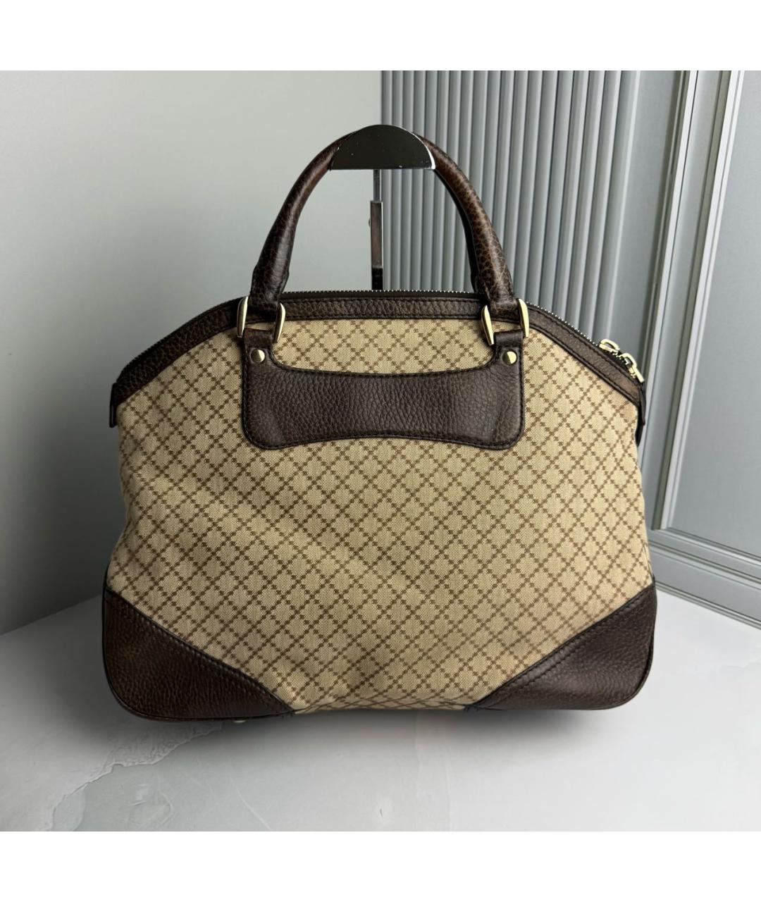 GUCCI Коричневая кожаная сумка с короткими ручками, фото 2