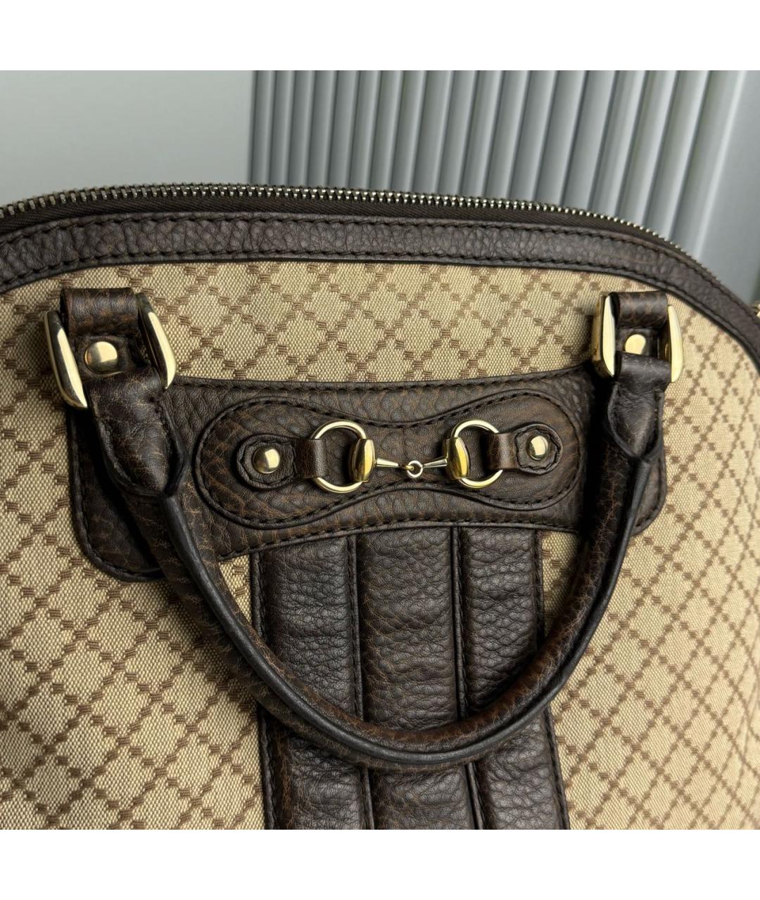 GUCCI Коричневая кожаная сумка с короткими ручками, фото 7