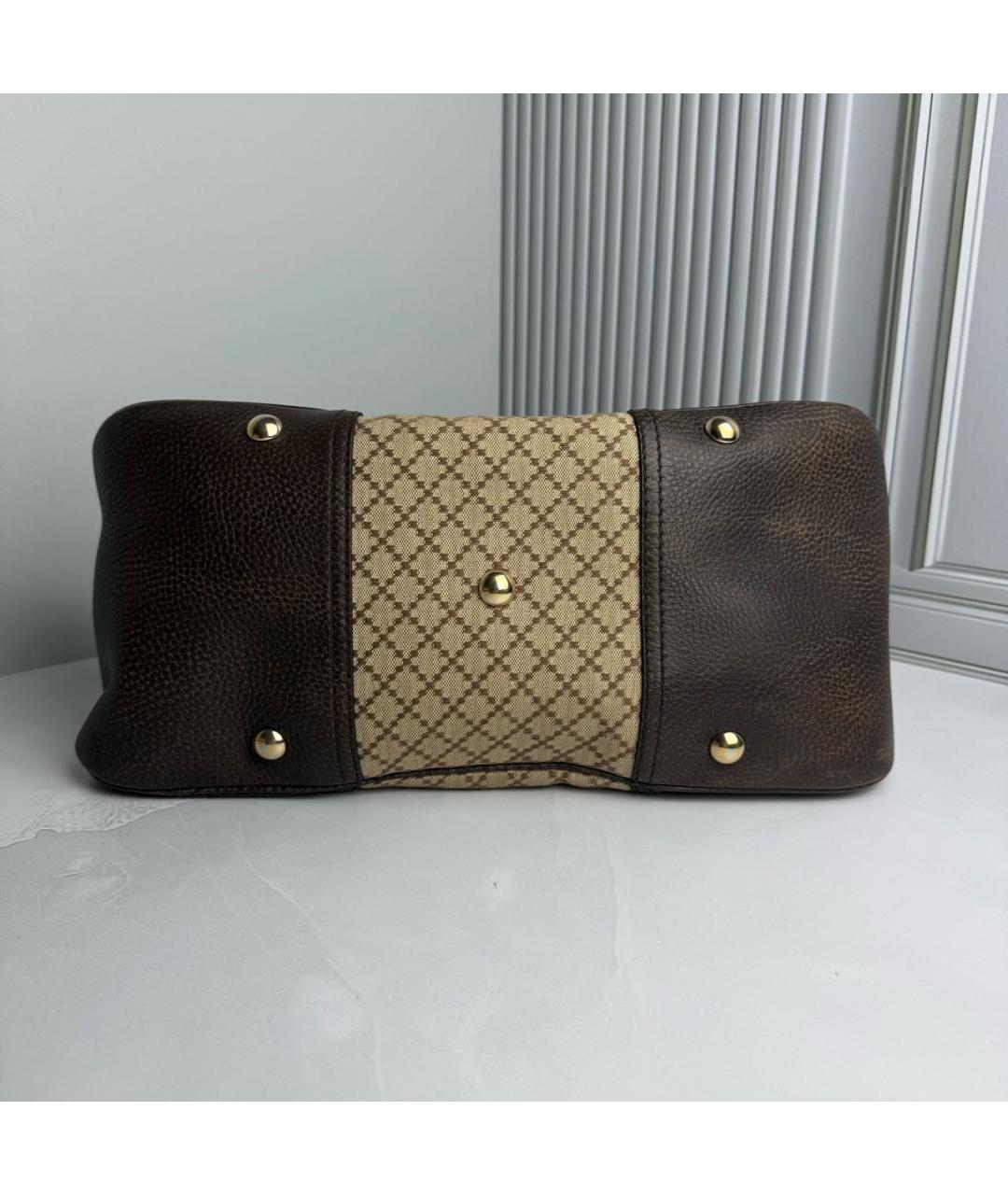 GUCCI Коричневая кожаная сумка с короткими ручками, фото 3