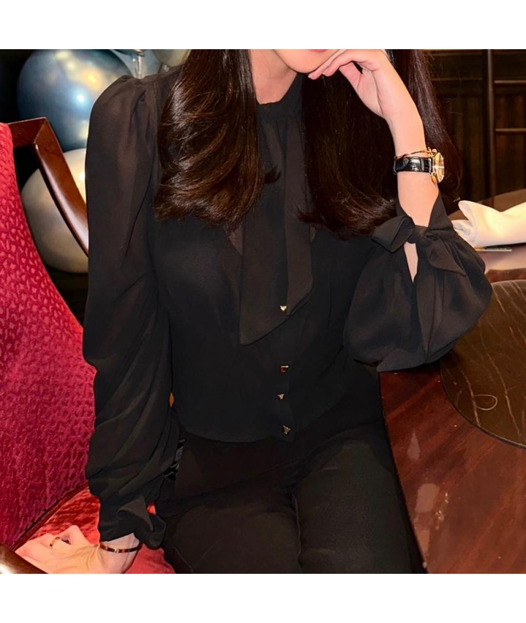 ELISABETTA FRANCHI Черная блузы, фото 5