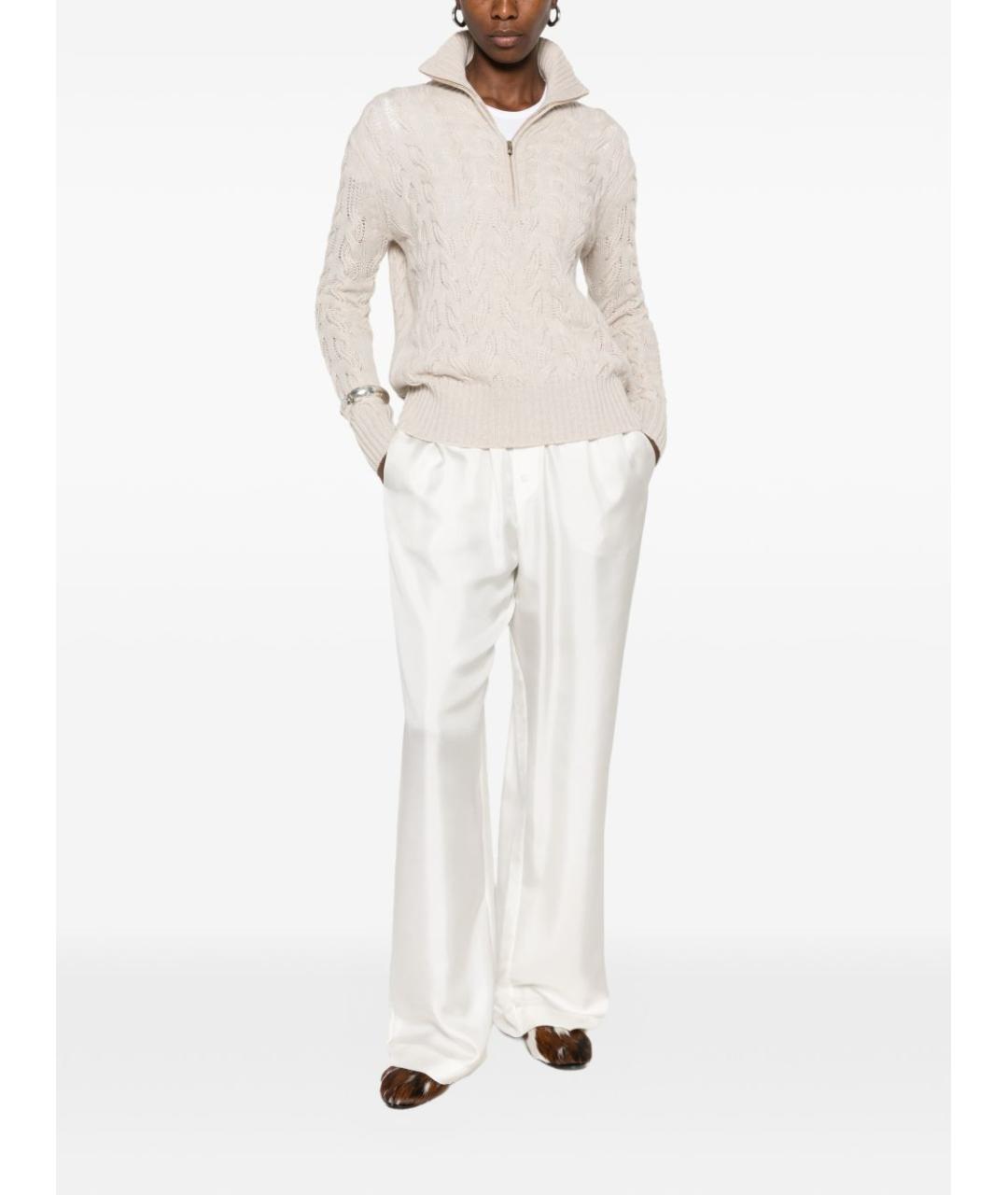 MAX MARA Бежевый шерстяной джемпер / свитер, фото 2