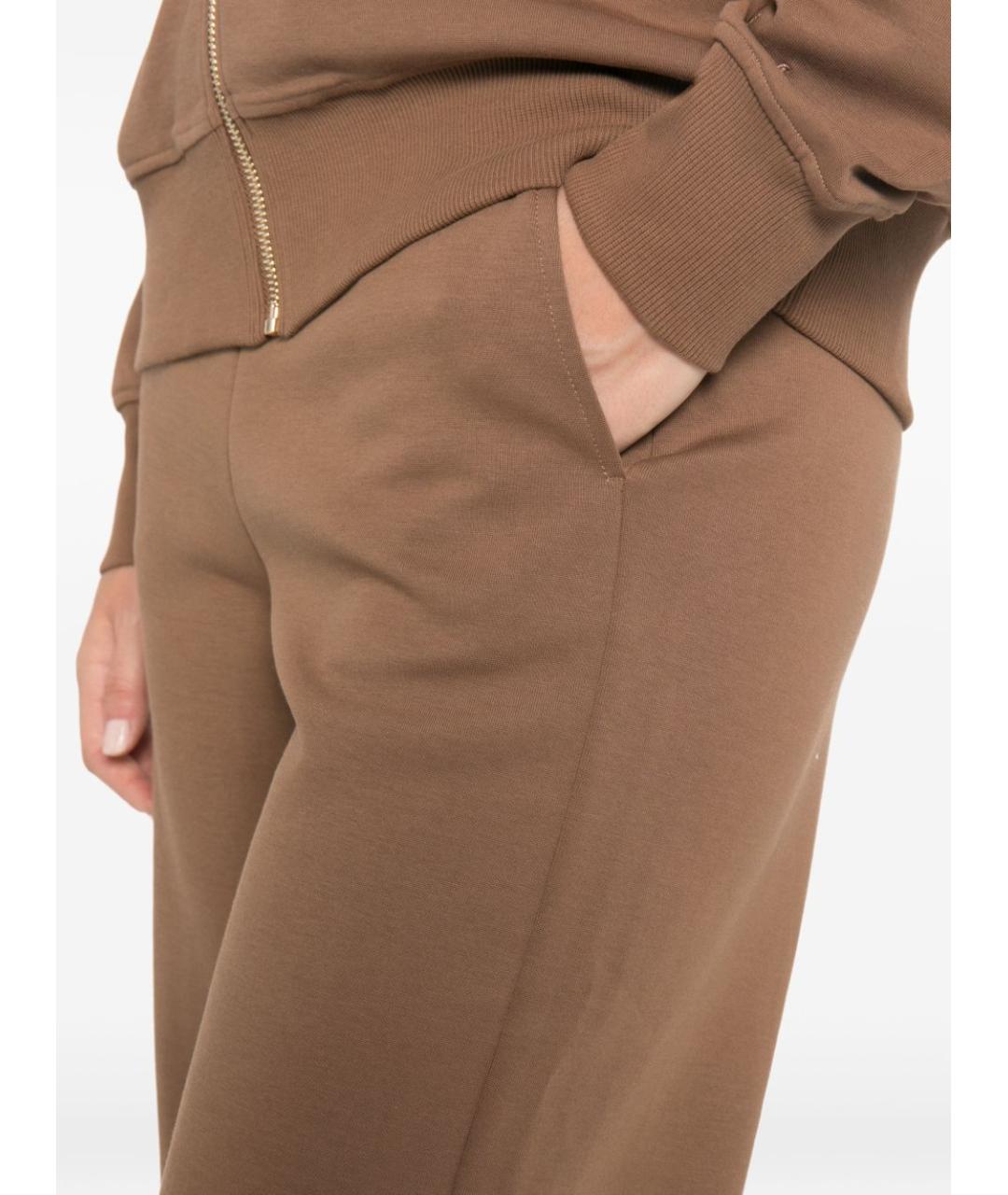 'S MAX MARA Бежевые хлопковые прямые брюки, фото 4