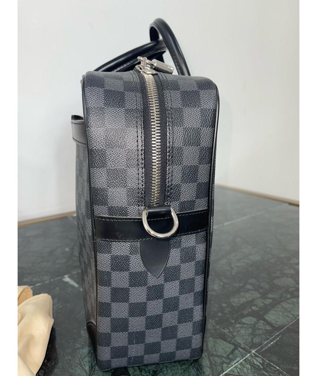 LOUIS VUITTON Черный кожаный портфель, фото 5