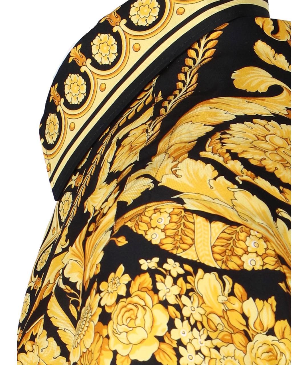 VERSACE Золотая шелковая кэжуал рубашка, фото 5