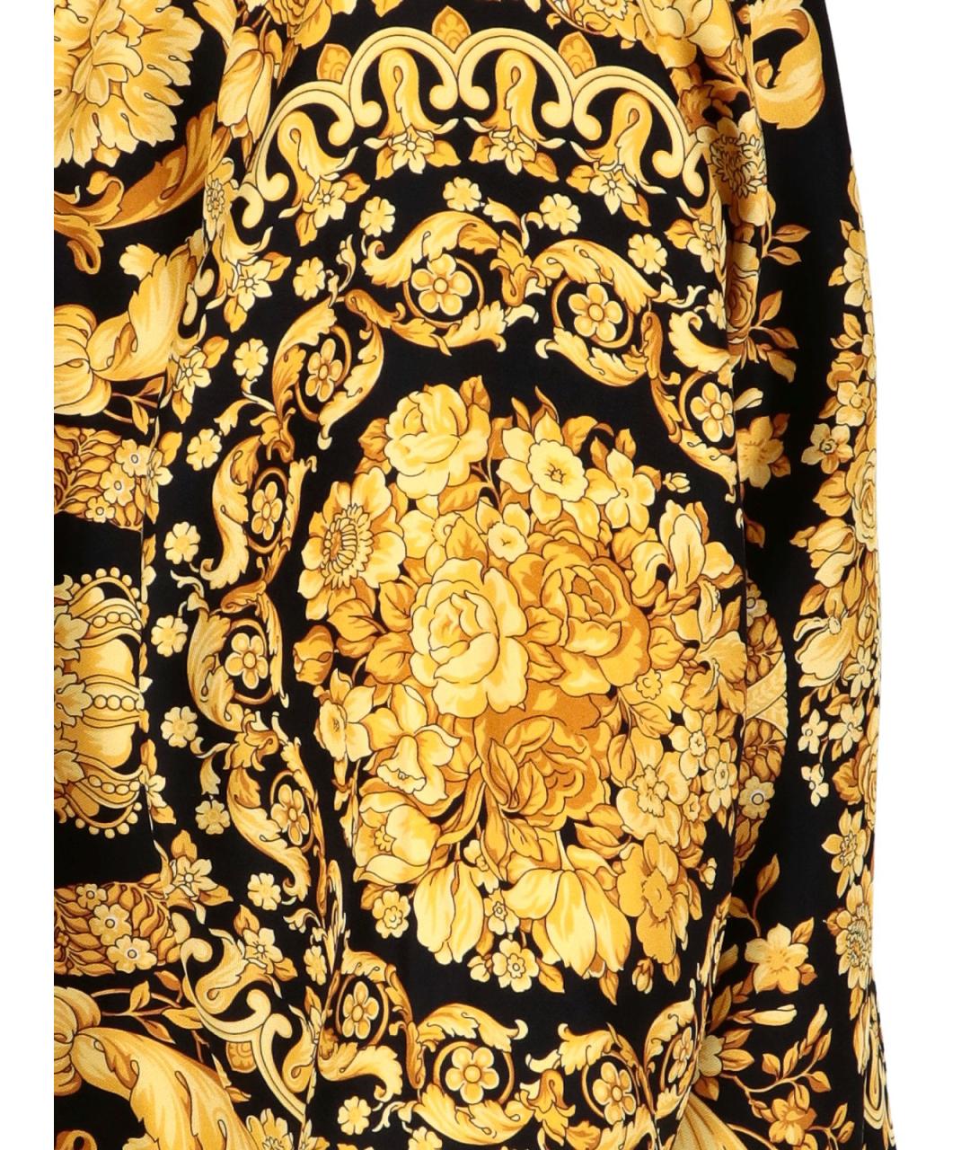 VERSACE Золотая шелковая кэжуал рубашка, фото 4