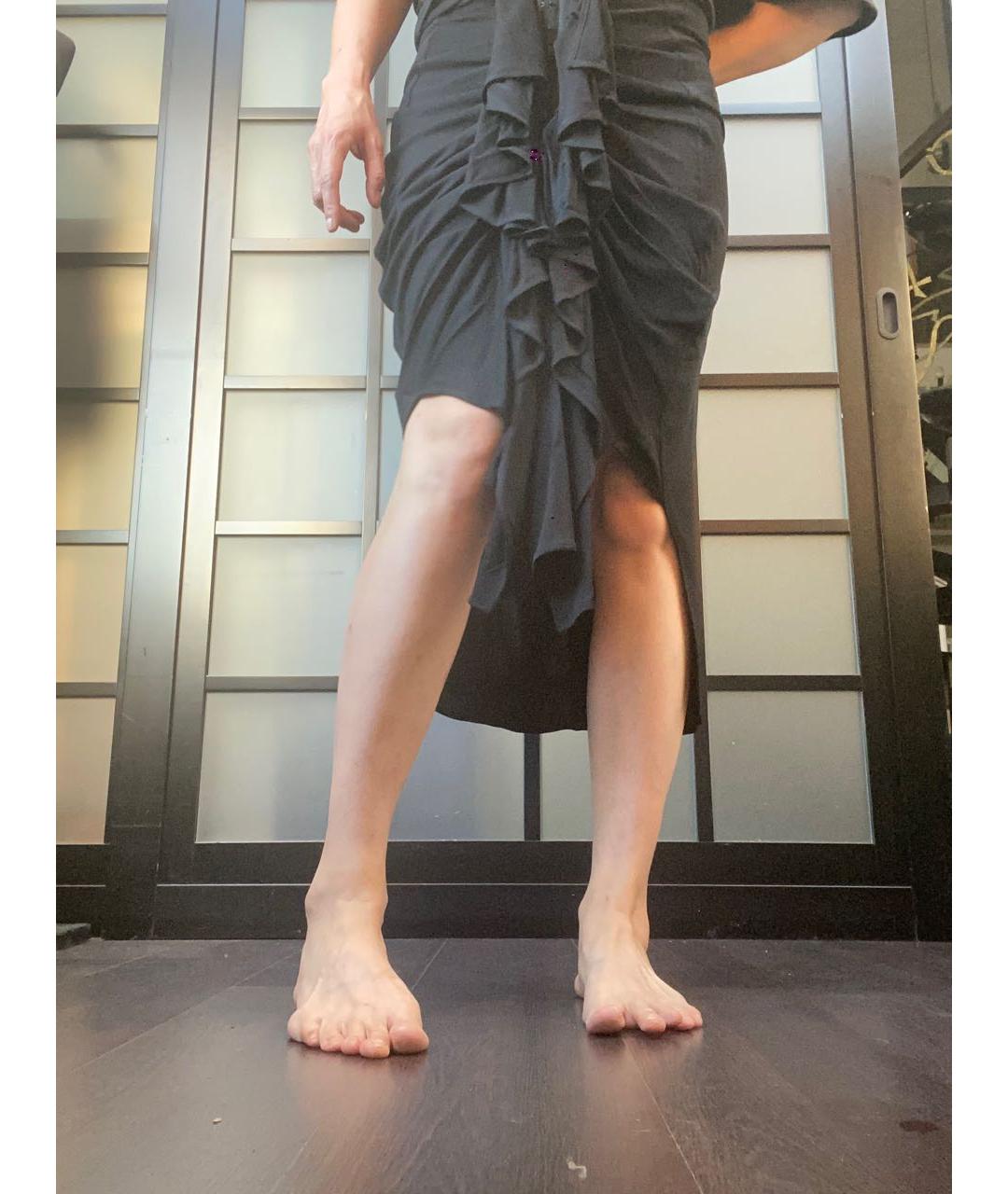 JEAN PAUL GAULTIER VINTAGE Черная синтетическая юбка миди, фото 6