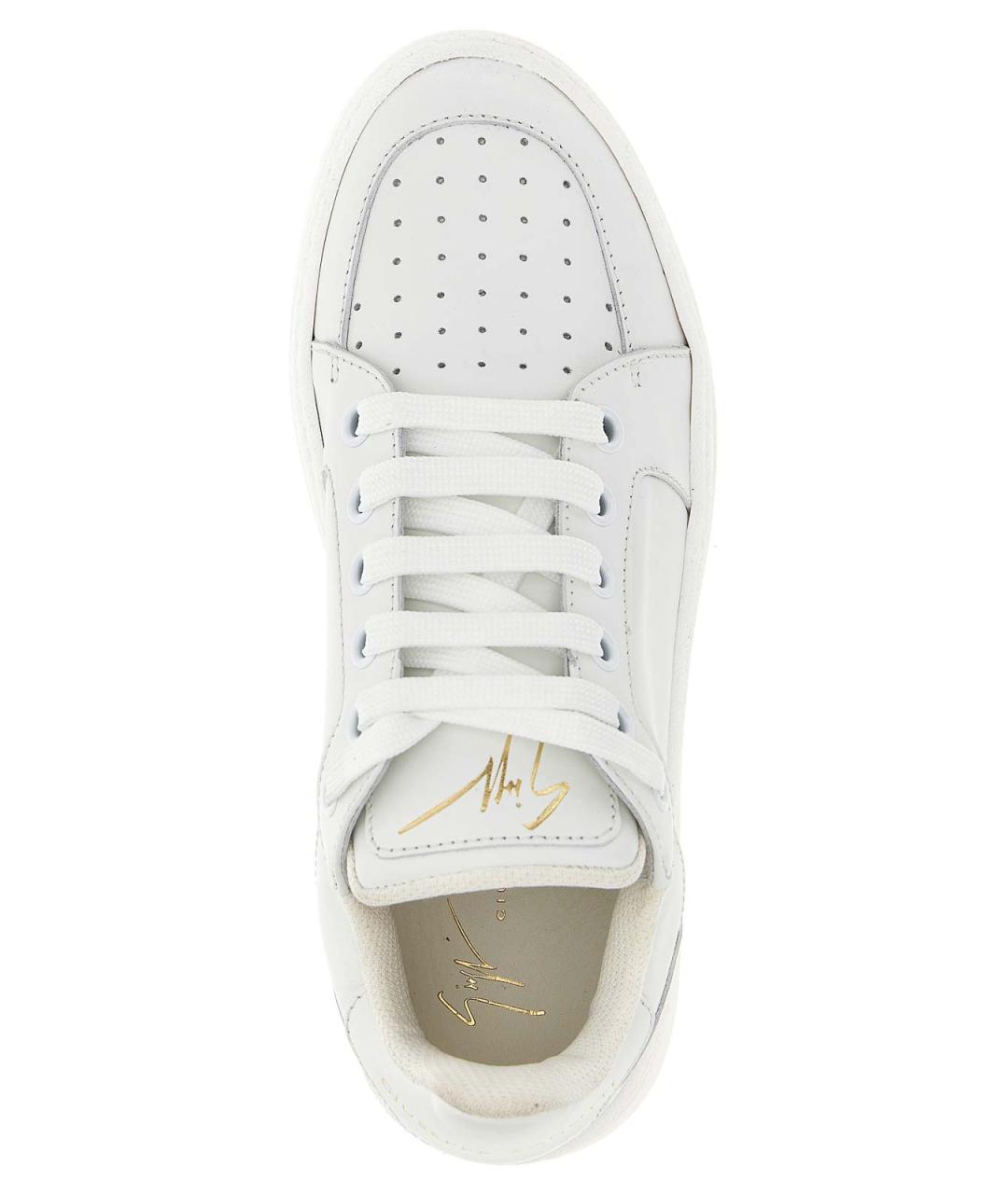 GIUSEPPE ZANOTTI DESIGN Белые кожаные кеды, фото 3