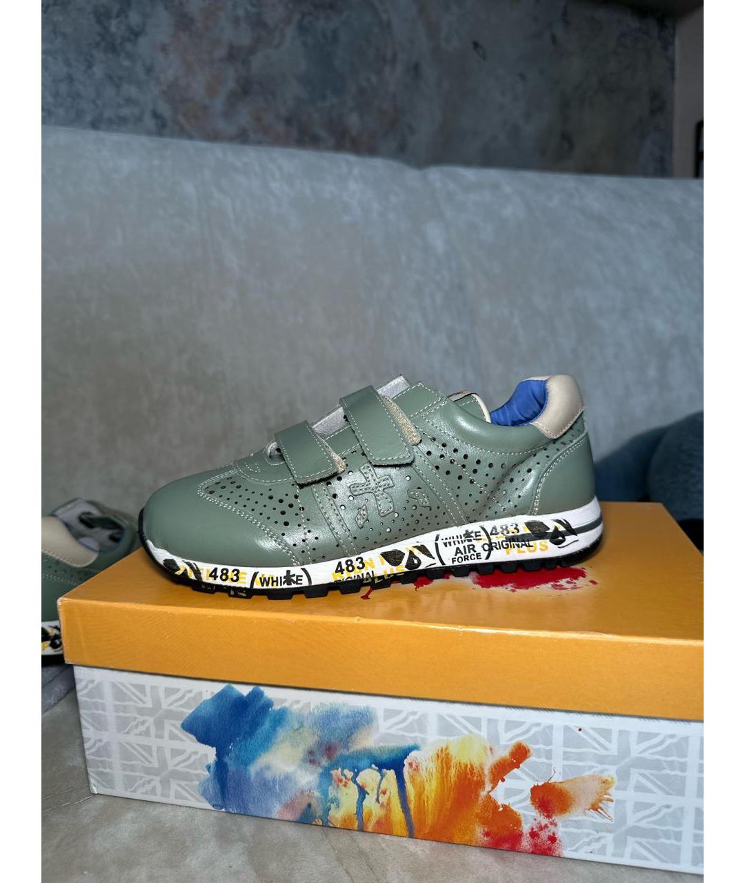 PREMIATA Зеленые кожаные кеды, фото 5