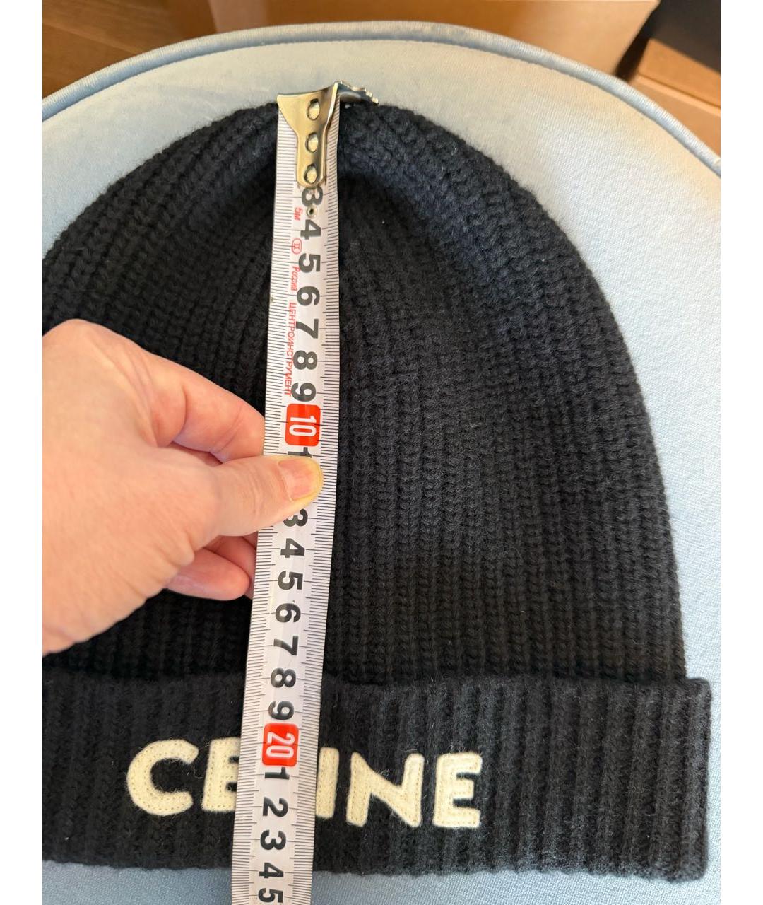 CELINE Черная шапка, фото 3