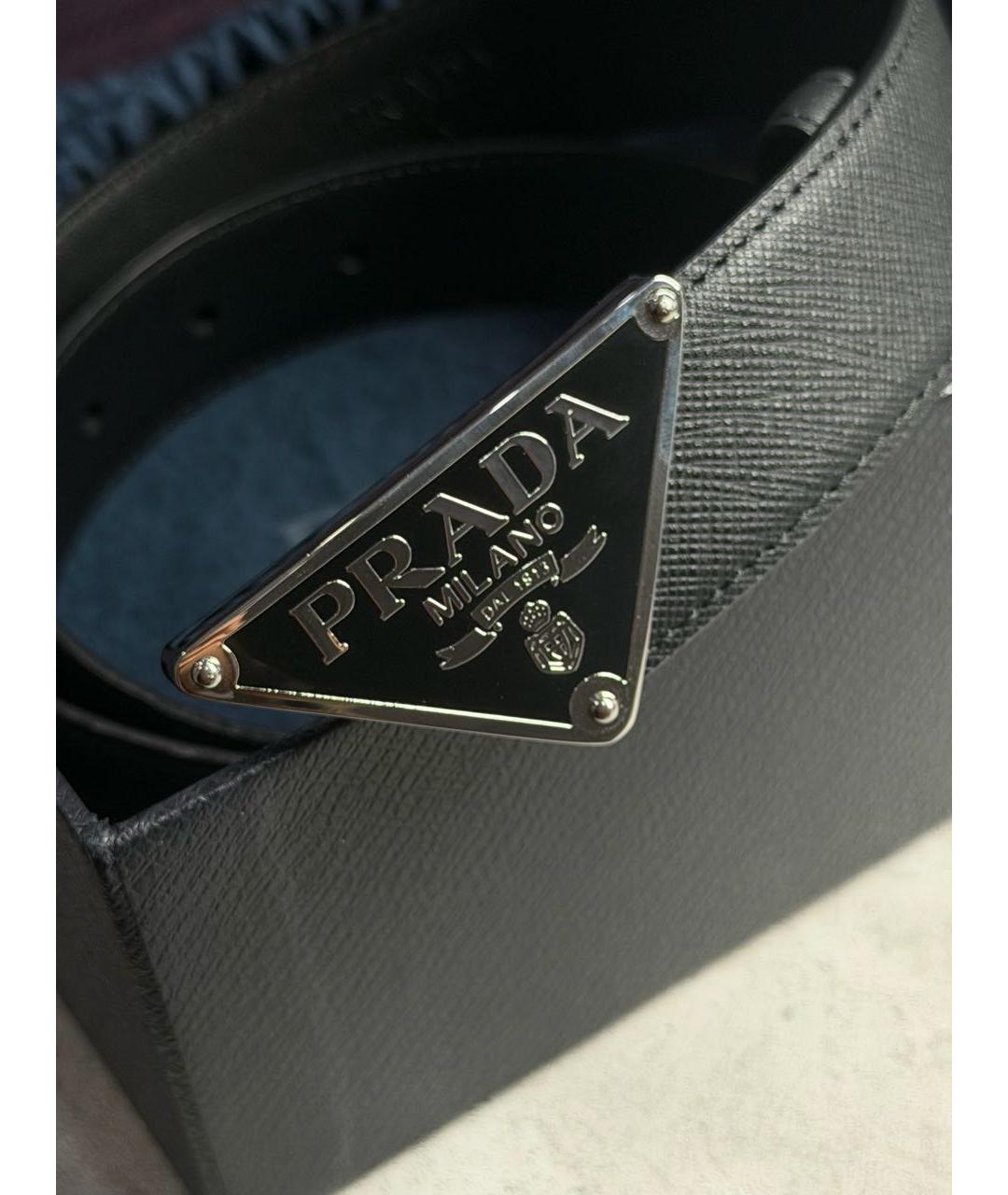 PRADA Черный кожаный ремень, фото 8