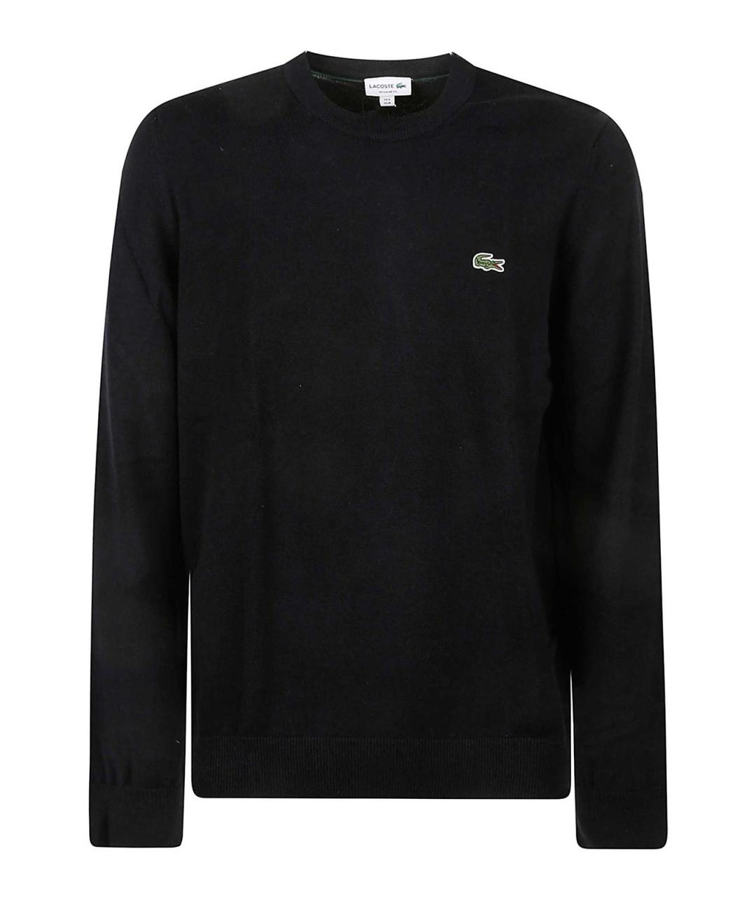 LACOSTE Черный хлопковый джемпер / свитер, фото 1