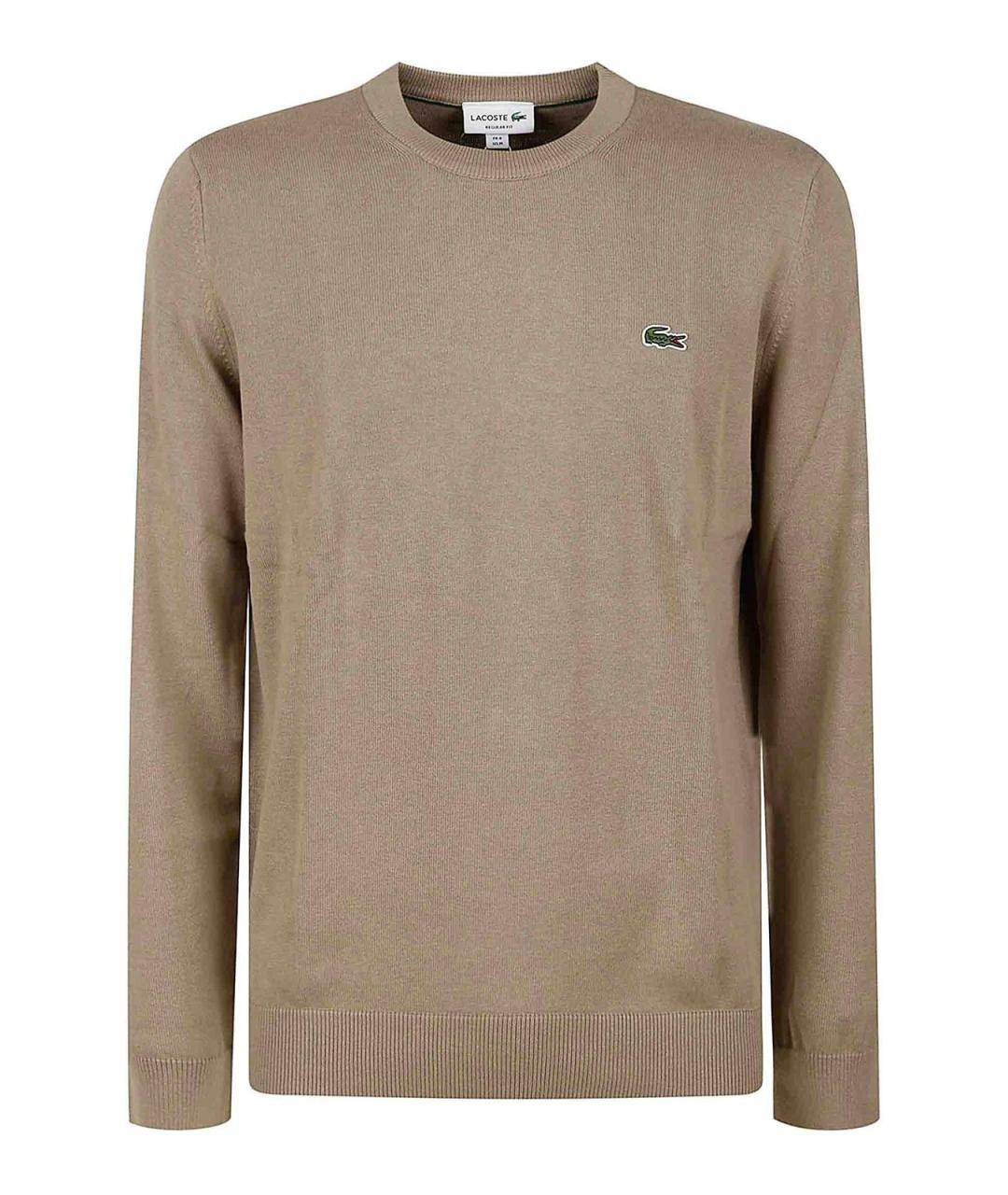 LACOSTE Бежевый хлопковый джемпер / свитер, фото 1