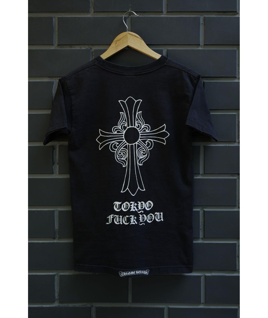 CHROME HEARTS Черная хлопковая футболка, фото 2