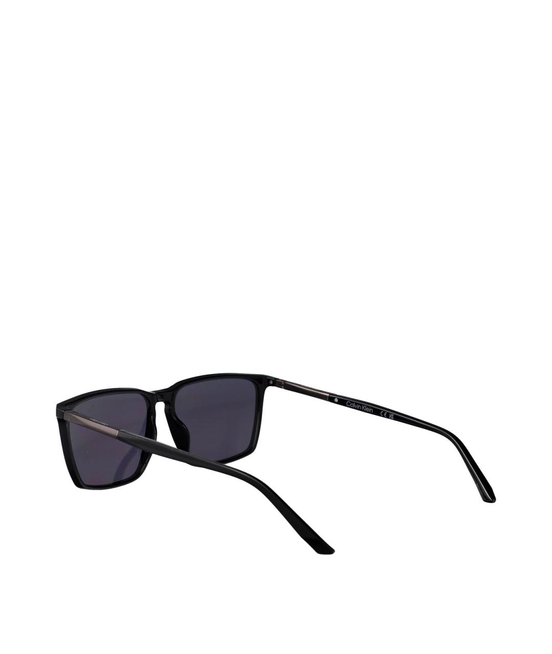 CALVIN KLEIN Черные пластиковые солнцезащитные очки, фото 4