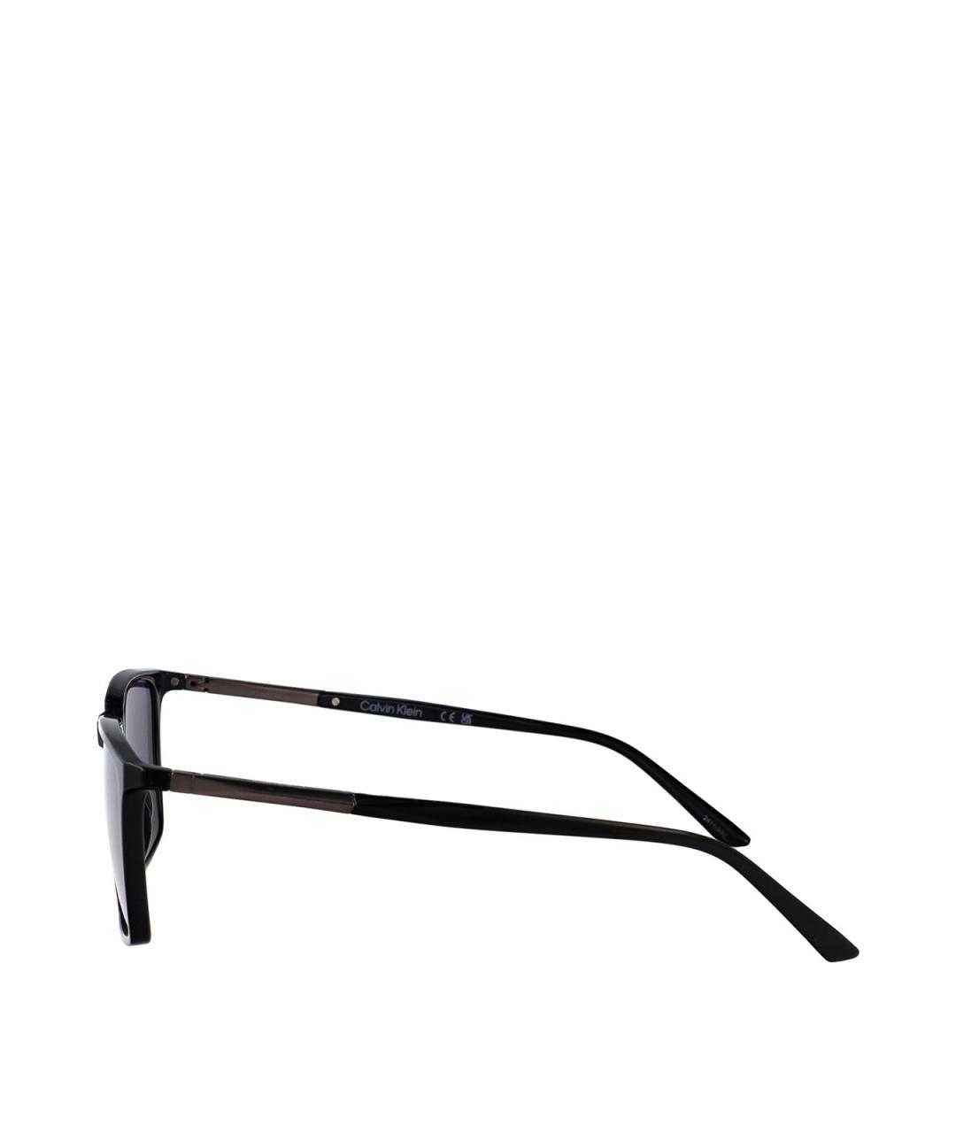 CALVIN KLEIN Черные пластиковые солнцезащитные очки, фото 3