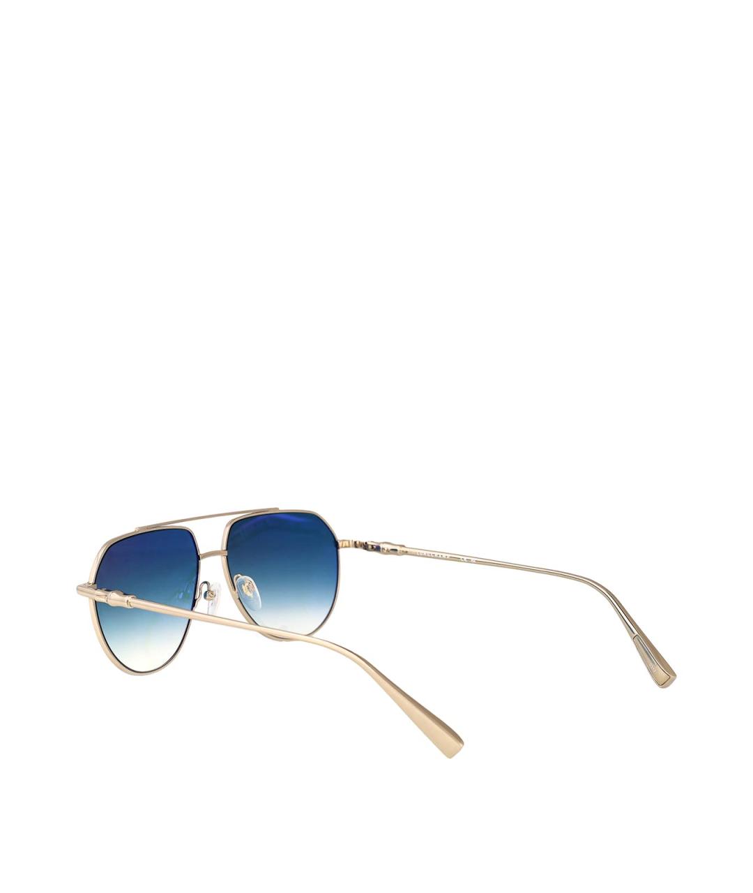 LONGCHAMP Золотые металлические солнцезащитные очки, фото 4