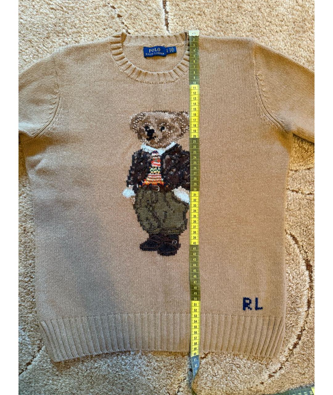 POLO RALPH LAUREN Бежевый шерстяной джемпер / свитер, фото 4