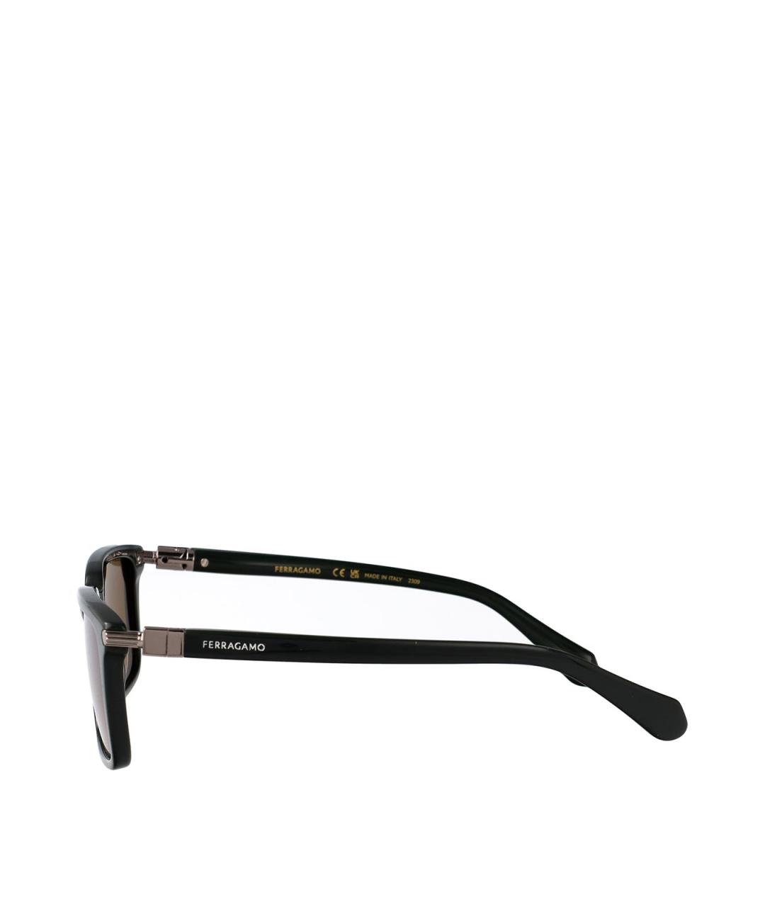 FERRAGAMO Зеленые пластиковые солнцезащитные очки, фото 3