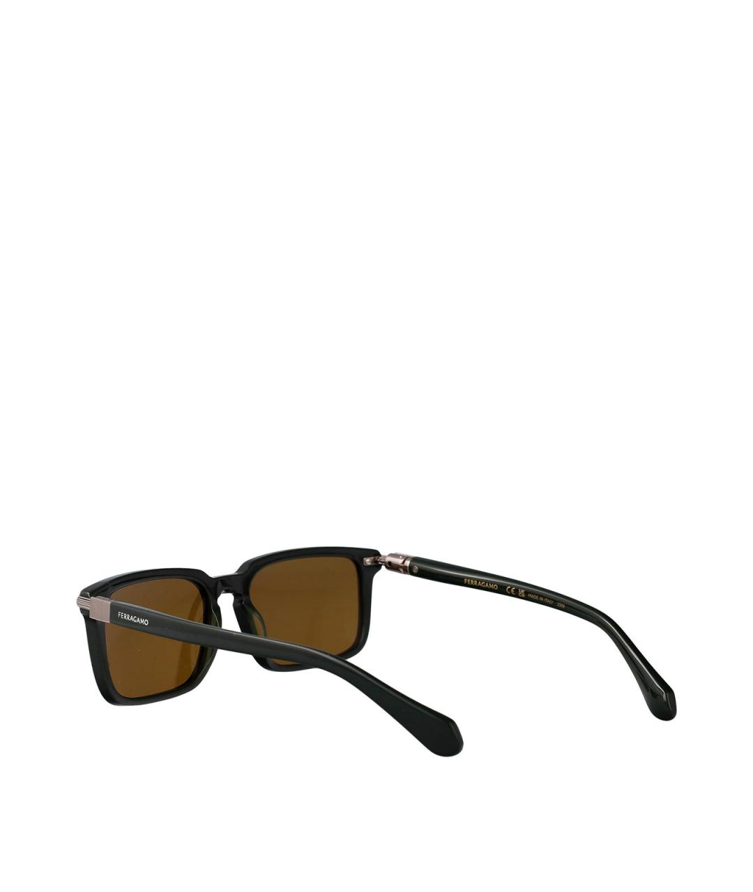 FERRAGAMO Зеленые пластиковые солнцезащитные очки, фото 4