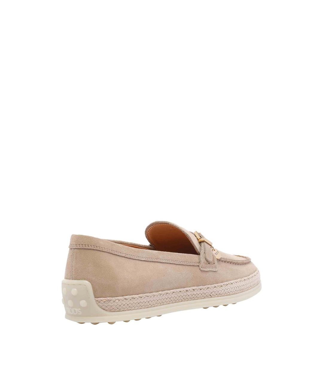 TOD'S Бежевые замшевые лоферы, фото 3