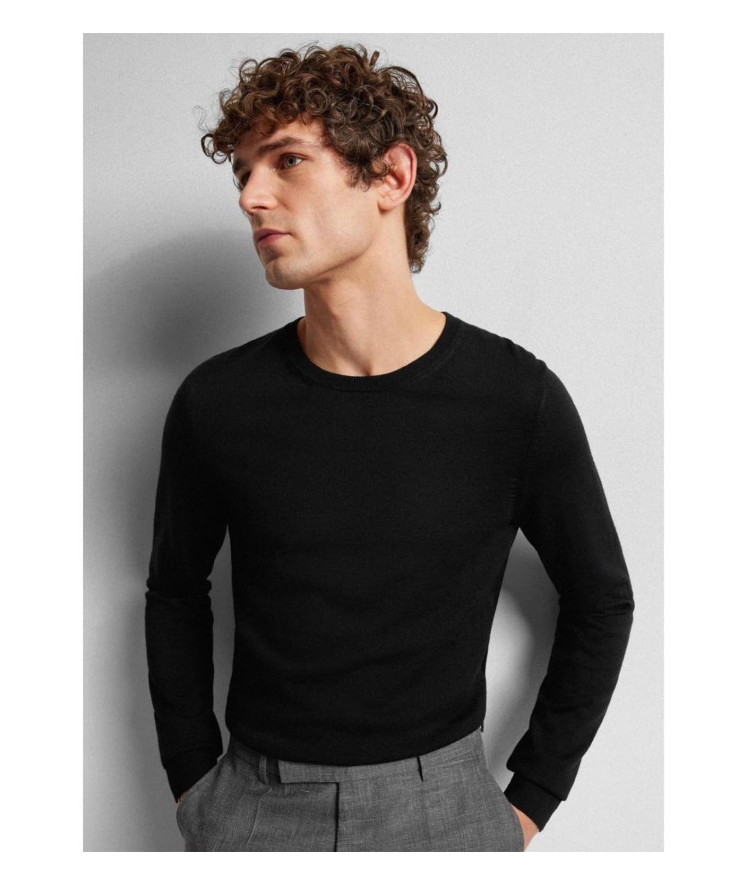 HUGO BOSS Черный шерстяной джемпер / свитер, фото 2