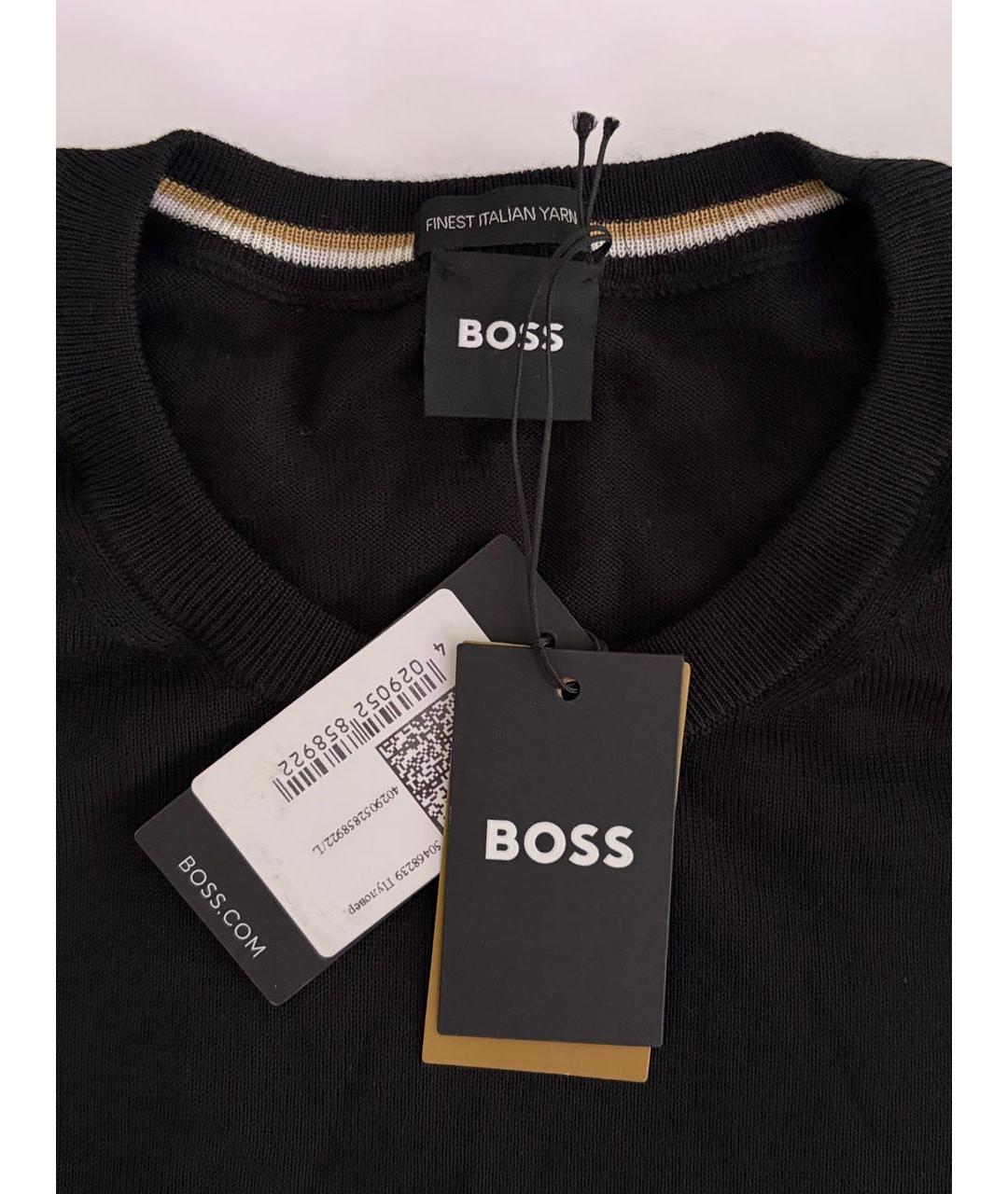 HUGO BOSS Черный шерстяной джемпер / свитер, фото 6