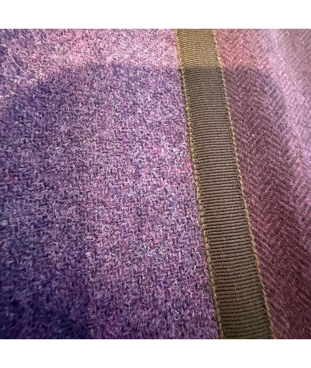 ETRO Фиолетовая шерстяная юбка мини, фото 5