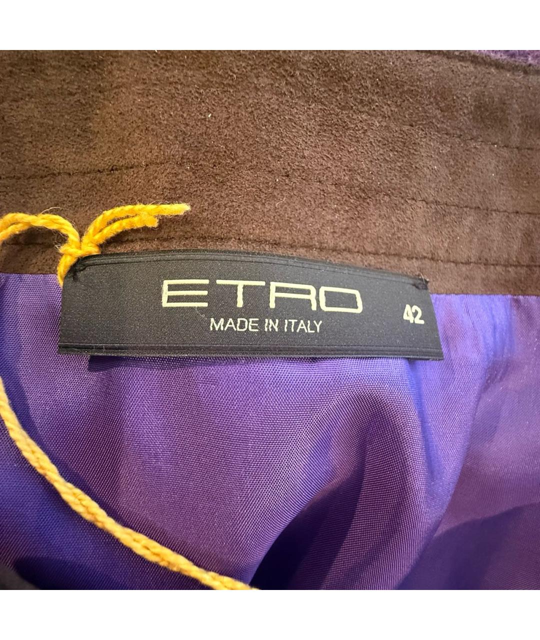 ETRO Фиолетовая шерстяная юбка мини, фото 3