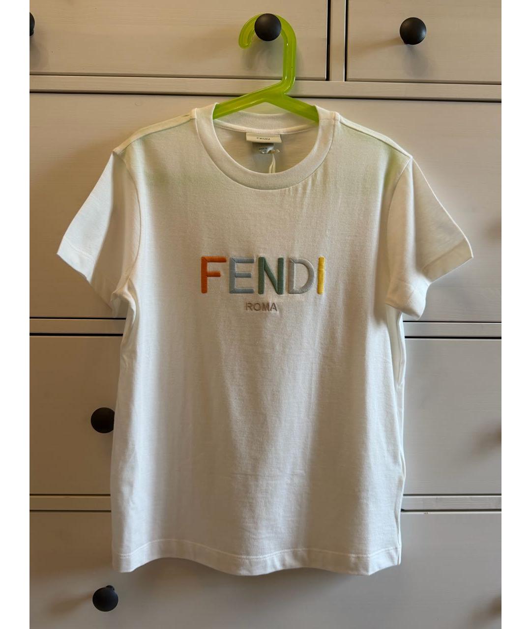 FENDI Белый хлопковый детская футболка / топ, фото 9