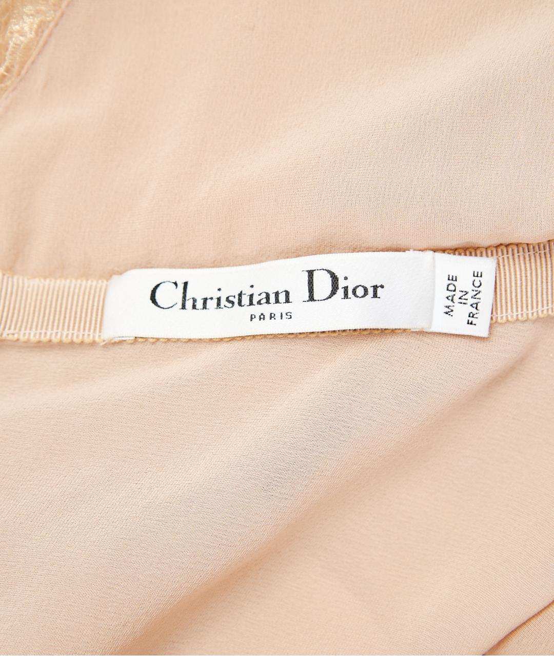 CHRISTIAN DIOR Бежевое полиамидовое вечернее платье, фото 4