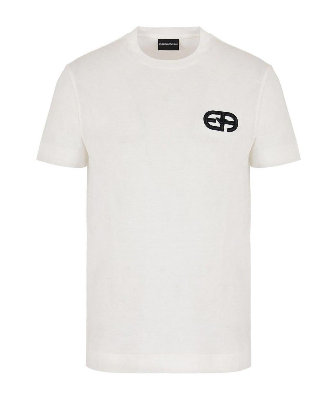 EMPORIO ARMANI Белая хлопковая футболка, фото 1
