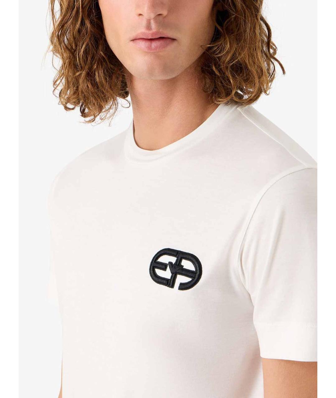 EMPORIO ARMANI Белая хлопковая футболка, фото 5