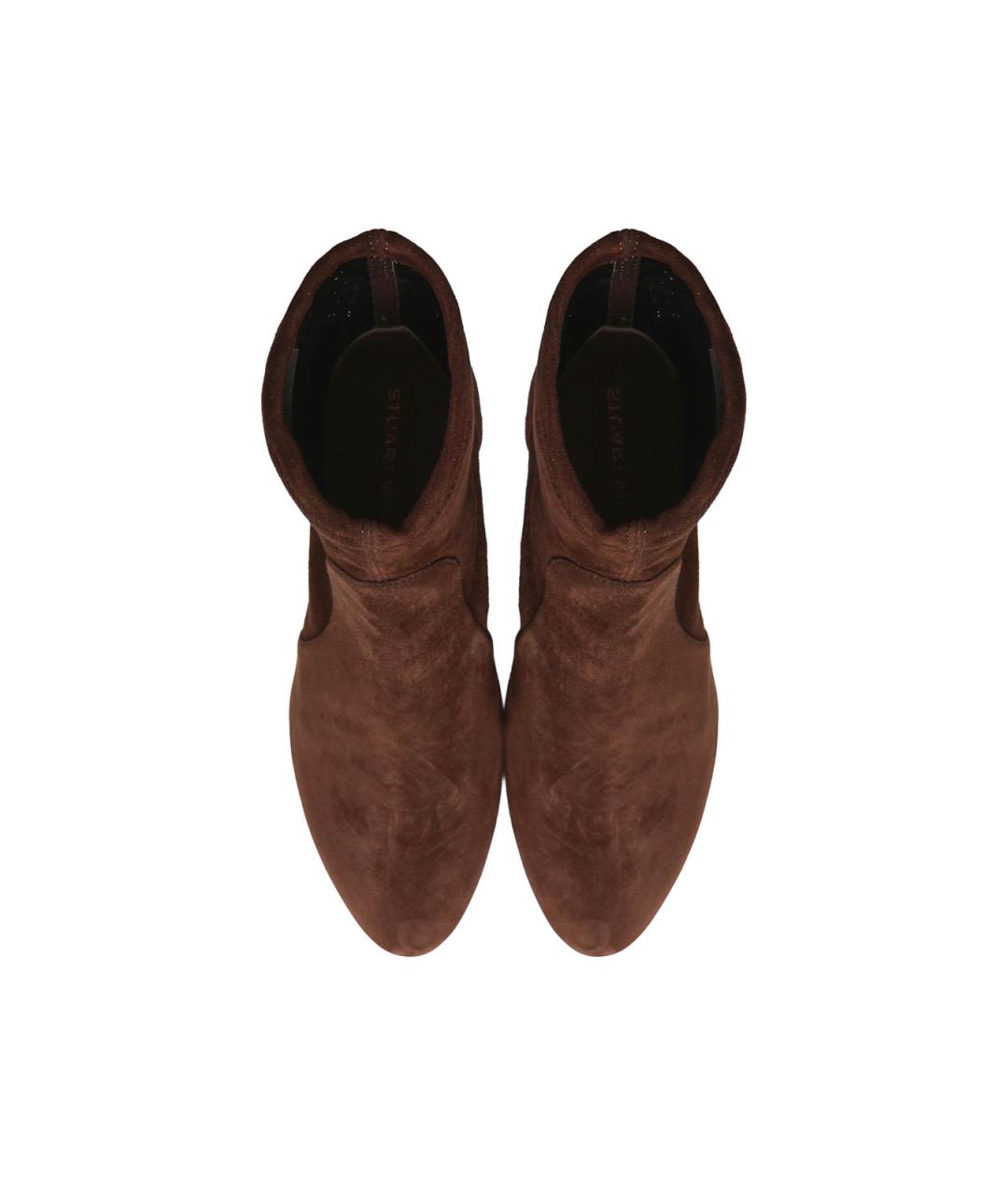 STUART WEITZMAN Коричневые замшевые ботильоны, фото 4